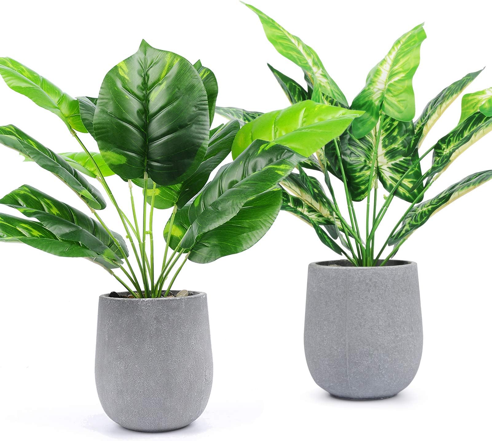 2 Packs Small Fake Plants Artificial Potted Faux Plants for Office Desk Shelf Bathroom Home Decor