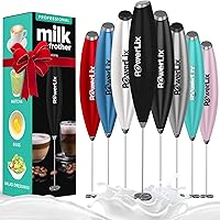 Vista 20 de PowerLix Potente espumador de leche de mano con soporte, funciona con pilas, varita espumadora para café, latte, capuchino, chocolate caliente, mini