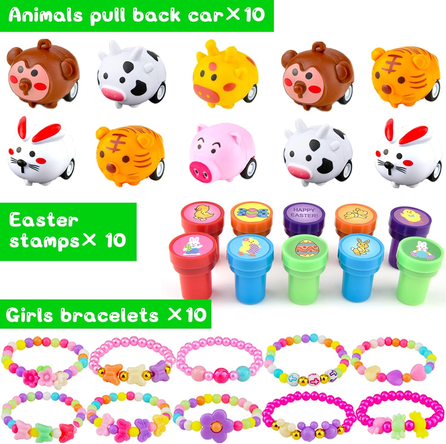 300 pcs Bulk Easter Eggs with Toys Inside 100 PACK Easters Basket Stuffers Surprise Plastic Easte Eggs Fillers Small Toys for Egg Hunt Easter Party Favors Kids Toddlers Boys Girls