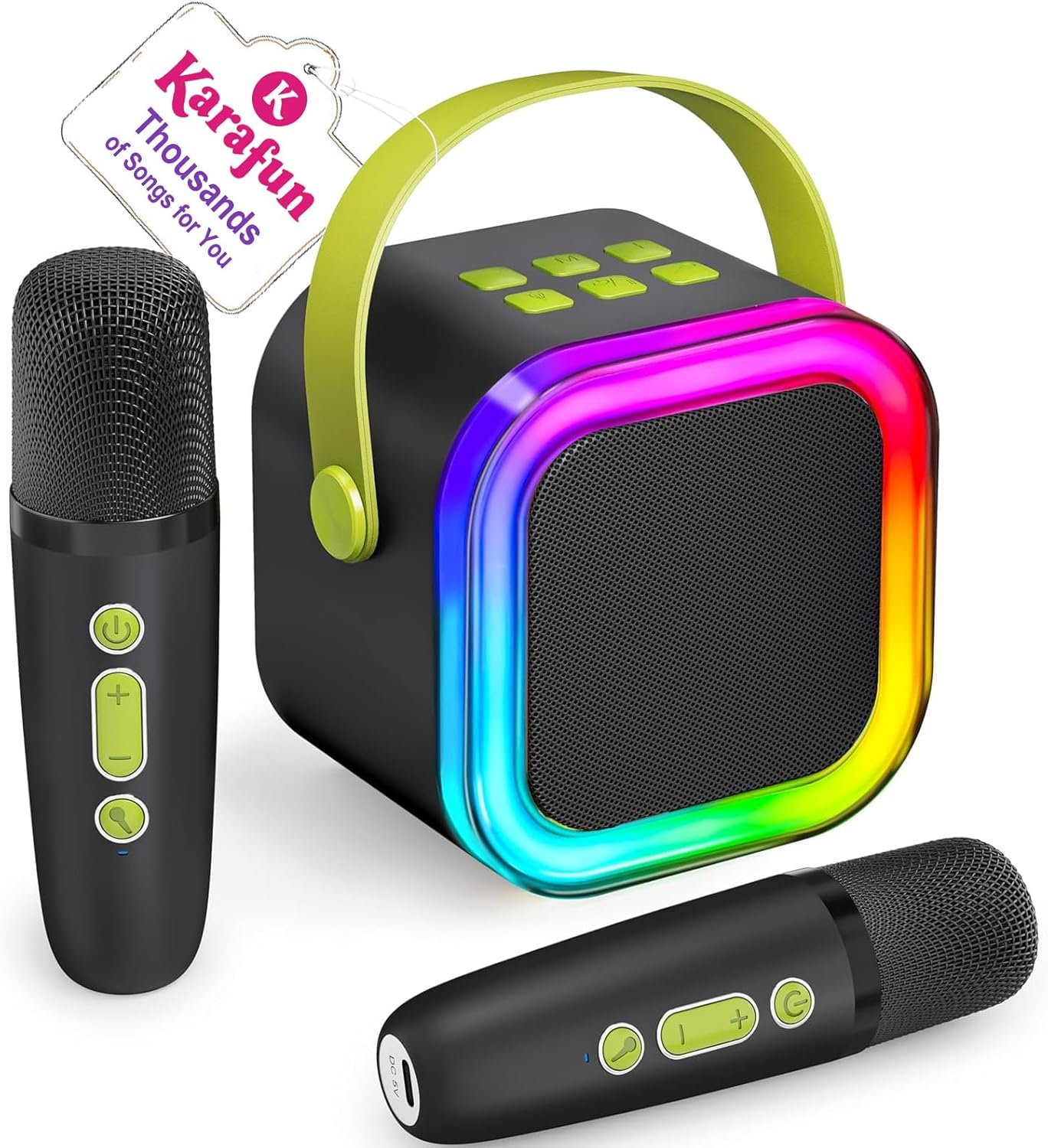 IROO Mini Karaoke Machine for Kids, 2025 TOP Toys Birthday Gifts Ideas for Girls Ages 4, 5, 6, 7, 8, 9, 10, 12+ Years Old, Portable MP3 Player with 2 Wireless Mics for Party Dark forest 2 Mics