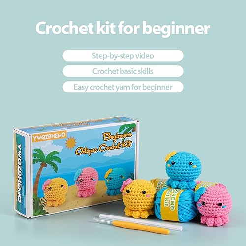 Miniatura 19 de YWQZBHEMO Kit de gato de ganchillo de 4 piezas, juego de gatos principiantes de ganchillo para mujeres y niños con tutoriales en video paso a paso