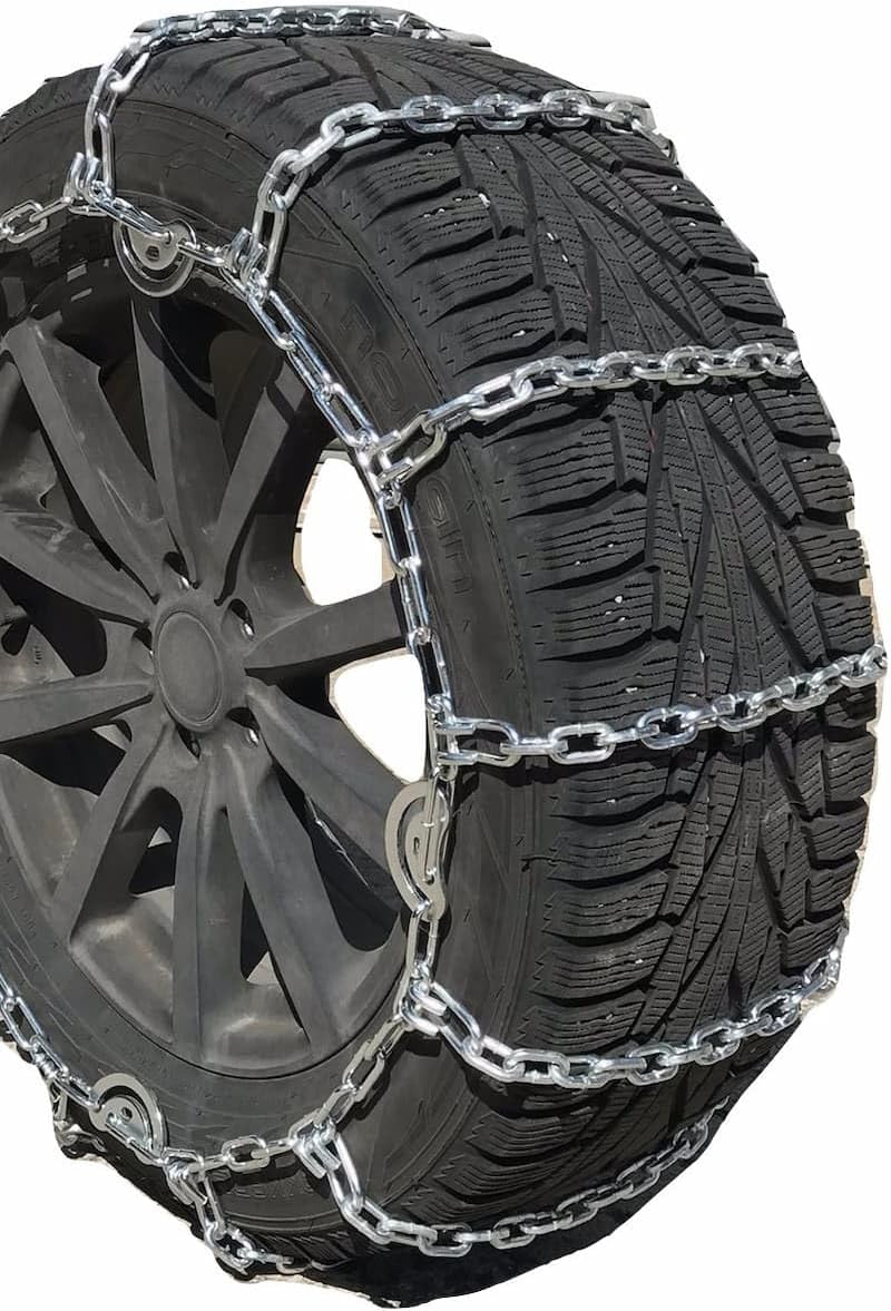 TireChain.com 37X12.5-16.5, 37X12.50-20, 285/70R19.5, 35X14-16, 37X13.5-17, 37X13.5-18, 275/75R20, 36X12.50-15 5.5mm Square Tire Chains, One Pair.