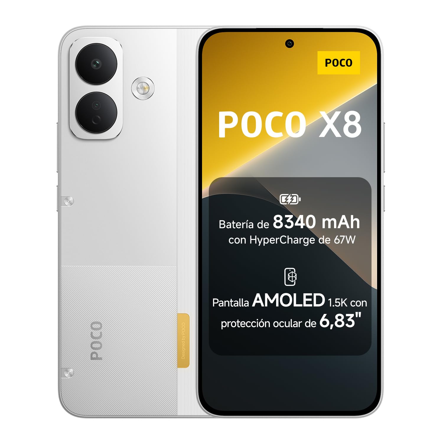 POCO X8, Smartphone 8G+256GB, Blanco, batería de 8340mAh, carga de 67 W