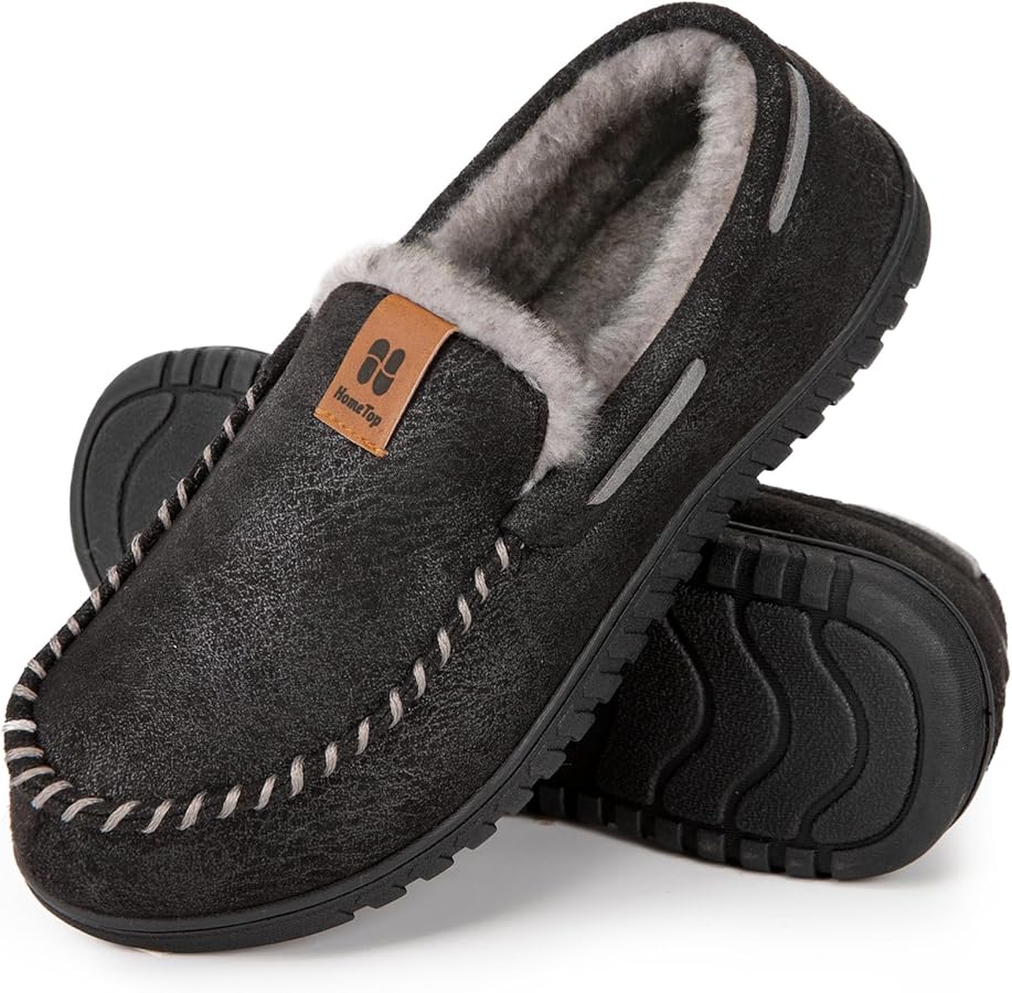 HomeTop Men's Moccasin Slippers