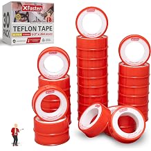 XFasten Teflon Tape for Plumbing, 1/2 Inch x 394 Inches 30-Pack, 19,700" Total PTFE Plumbers Tape for Shower Head, Pipe Thread Seal, Garden Hose, and Leak Repairs Watertight Sealing
