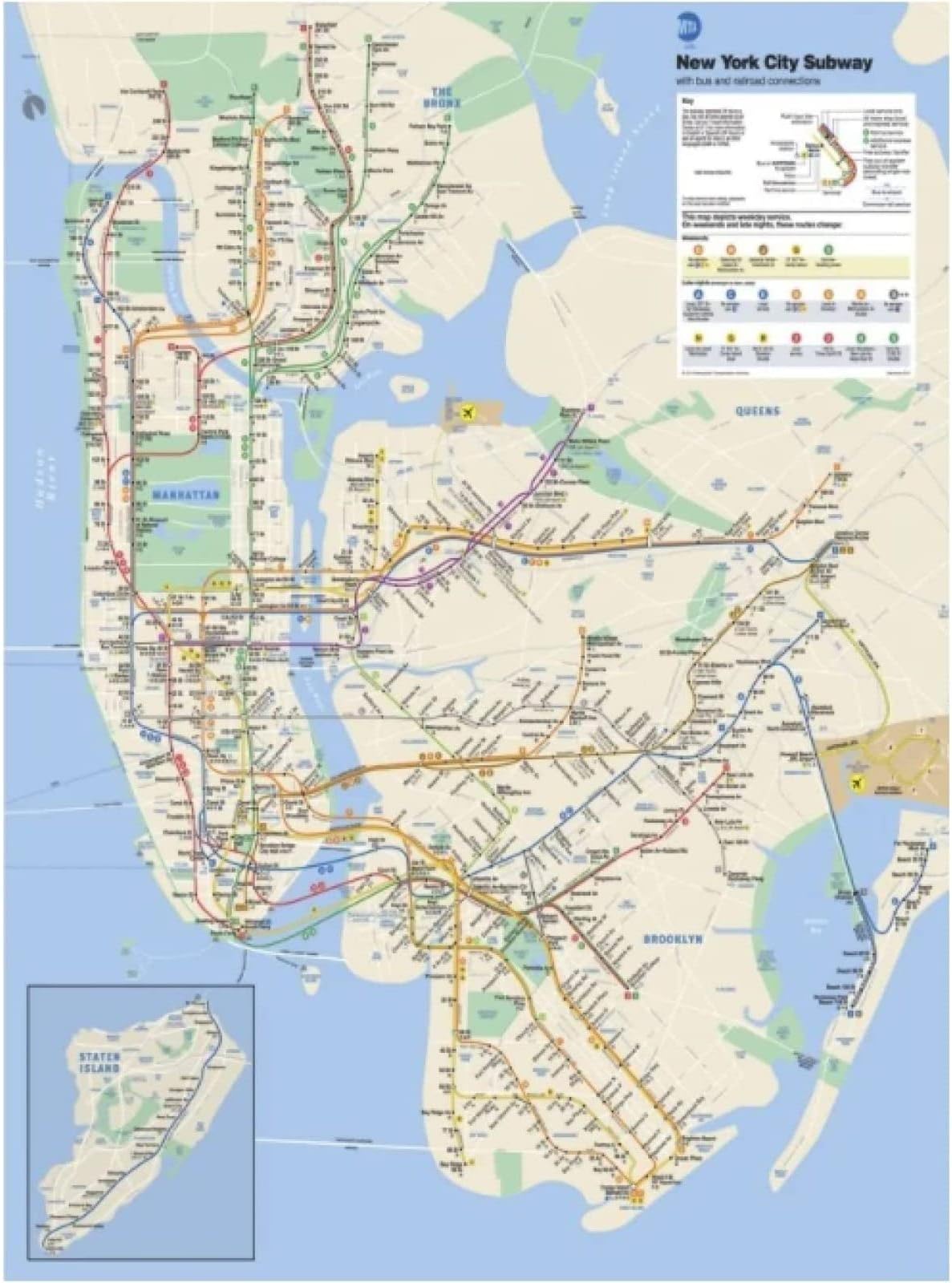 AIVYNA New York City Subway Map Poster Vintage Canvas Painting Wall Art Picture Print Office Home Decor Frameless