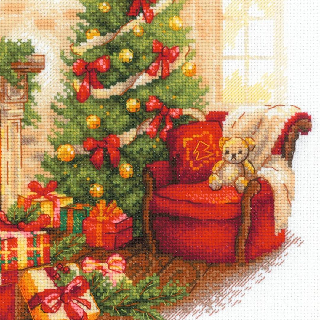 RIOLIS - Christmas Serenity 2265, Christmas Cross Stitch Kits 11¾"x11¾, Cross Stitch Kit for Beginners & Advanced, Cross Stitch Kits for Adults, Counted Stitching Kits, Embroidery Kit