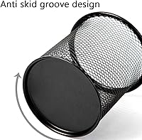 Vista 3 de Ameceres Paquete de 4 soportes de malla de alambre para lápices, vasos de metal, estuche organizador de bolígrafos, tarro negro para oficina y hogar