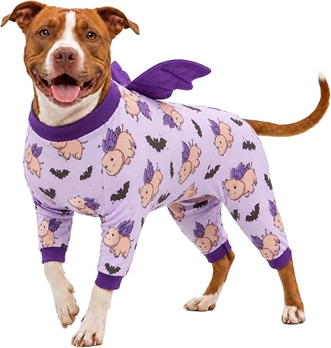 LovinPet Dog Pajamas for Large Dogs, Sweater Base Layer, Spooky Hippo, XL