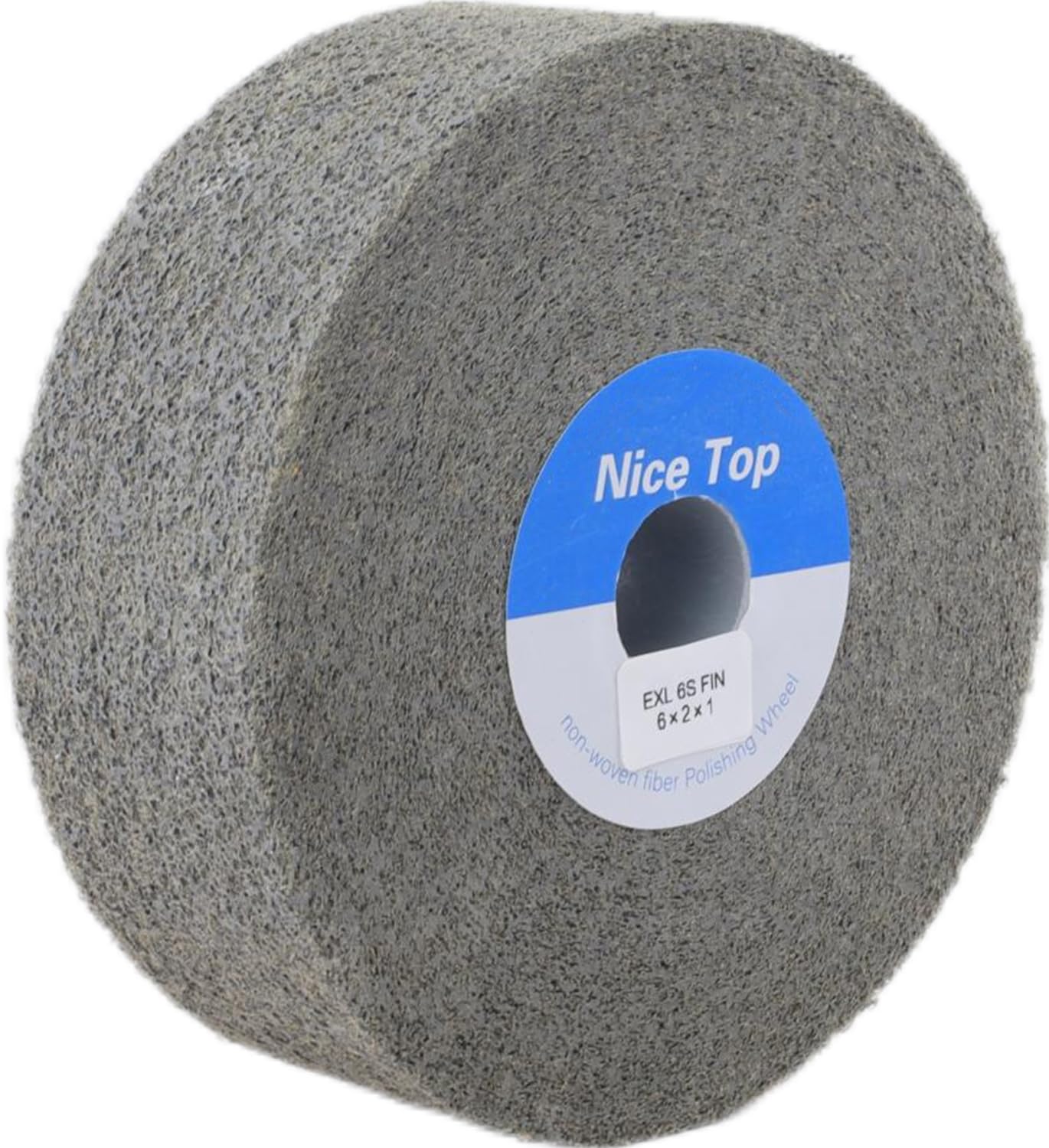 EXL Deburring Convolute Wheel 6 Inch X 2 Inch X 1 Inch 6S Fine Grit, Silicon Carbide, Non Woven Fiber Polishing Wheel, Metal Finishing, Pack of 1