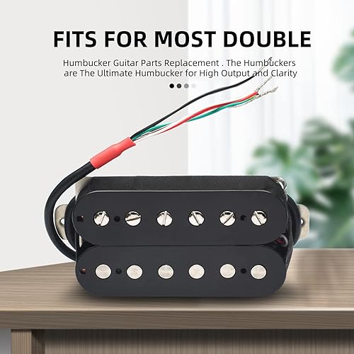 Miniatura 3 de Humbucker Alnico 5 Pastilla de guitarra eléctrica Humbucker Pastilla de doble bobina Alnico V Piezas de guitarra (negro)