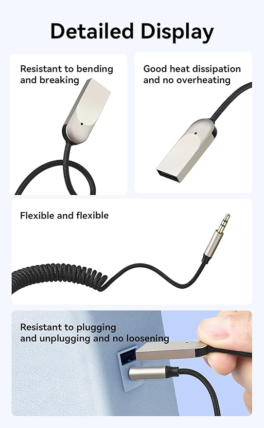 Adaptador Bluetooth 6.0 para Coche – Receptor 3.5mm miniatura 7