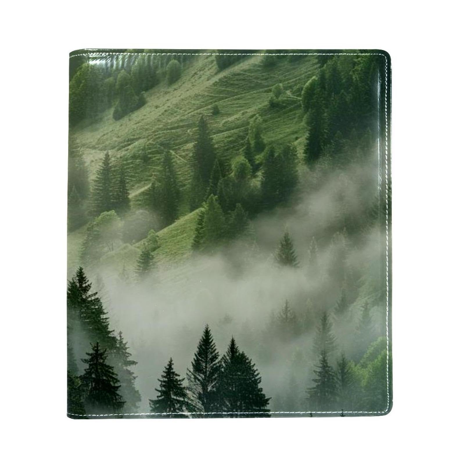 Funda de libro reemplazable y reutilizable Cloud Pine Forest en piel sintética lavable 6