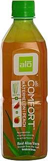 ALO Comfort Aloe Watermelon and Peach Flavored Drinking Water, 16.9 Fl Oz