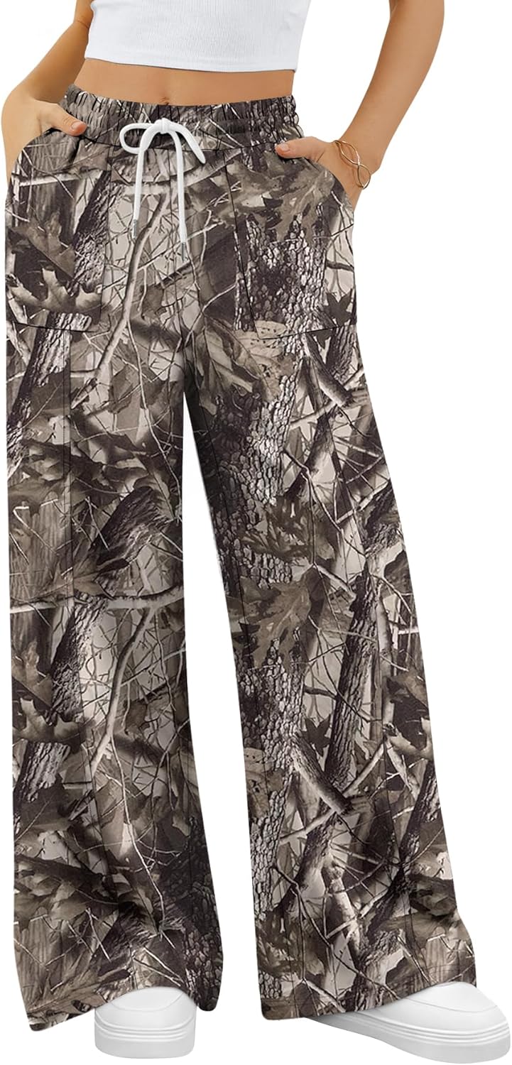 ALIMASHA Wide Leg Sweatpants Women Baggy Lounge Casual Pajama Pants 2026 Teen Girl Jogger Sweat Pants with Pockets