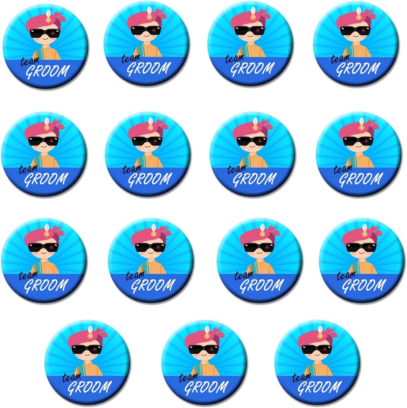 Samyuktha Team Groom - Ladkewale Wedding Badges - Gift for Team Groom, Ladke Wale - for Wedding Season Gift, Reception - Pack of 15