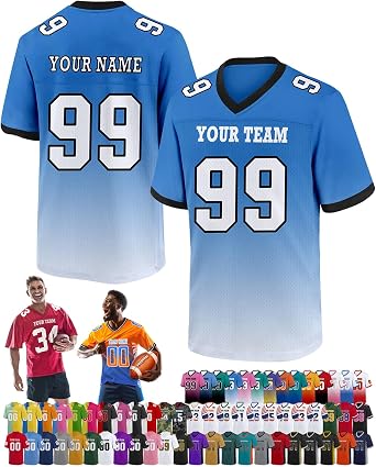 Custom Football Jersey Personalized Football Shirt Customized Team Name Number Practice Jerseys Gift for Men Youth Women Kids