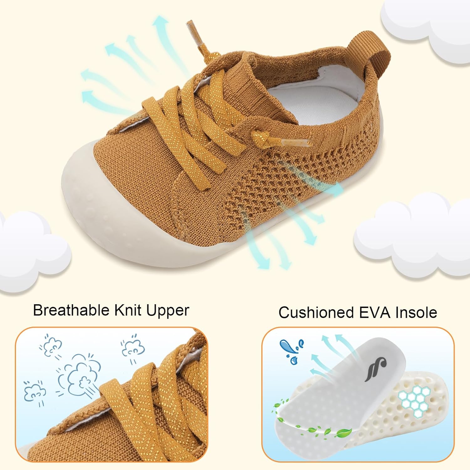 JIASUQI Baby Shoes for Toddler Boys Girls Sneakers Slip on Walking Shoes for Babies - Image 6