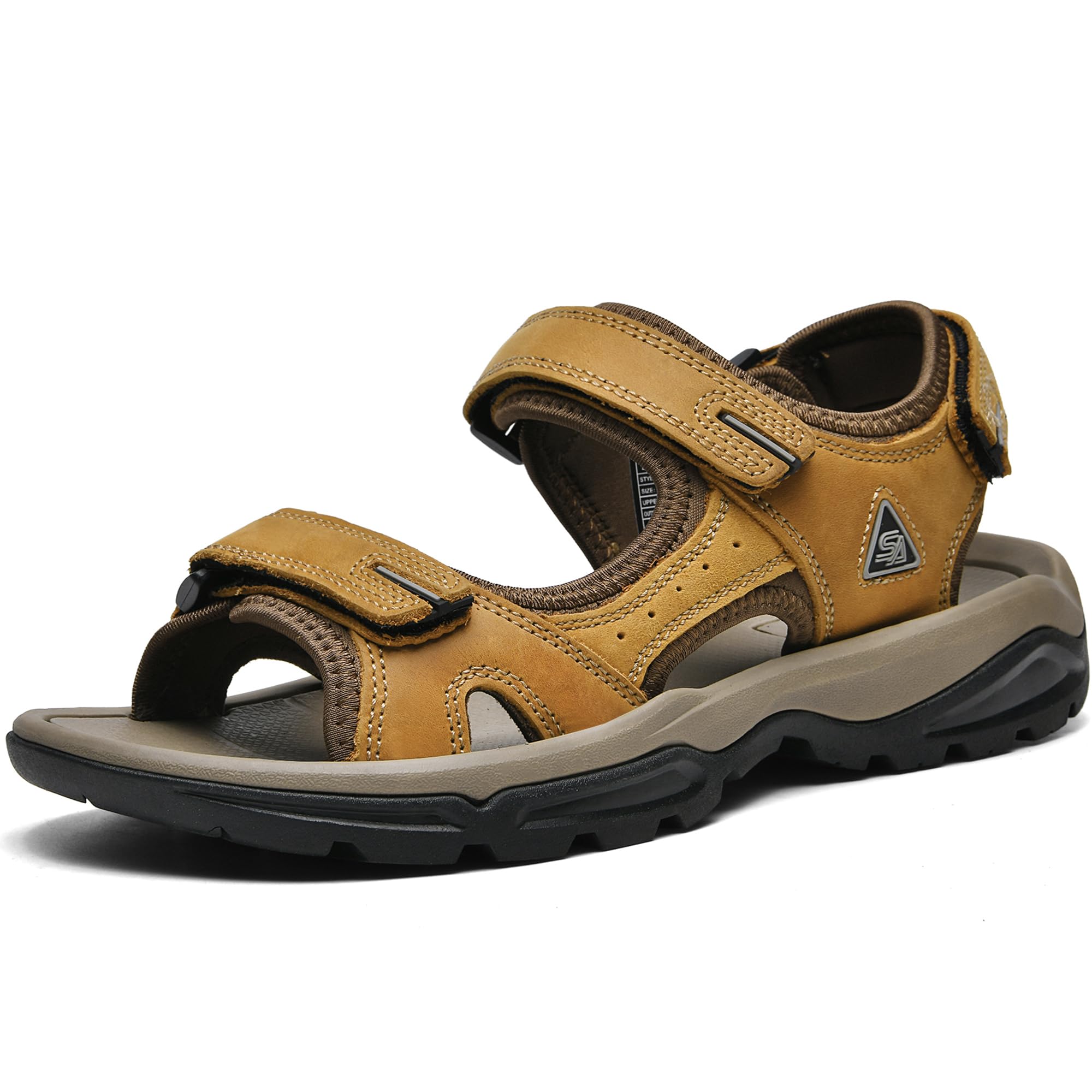 Men's Leather Athletic Sandals Hiking Shoes EVA Cushion Foam Midsole With Arch support Rugged Durabrasion Rubber Outsole — view 8