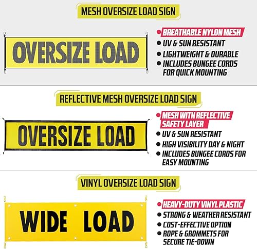Miniatura 2 de Cartel de carga de gran tamaño para camiones de DC Cargo  Paquete de 2 letreros de carga ancha de grado profesional para transporte seguro