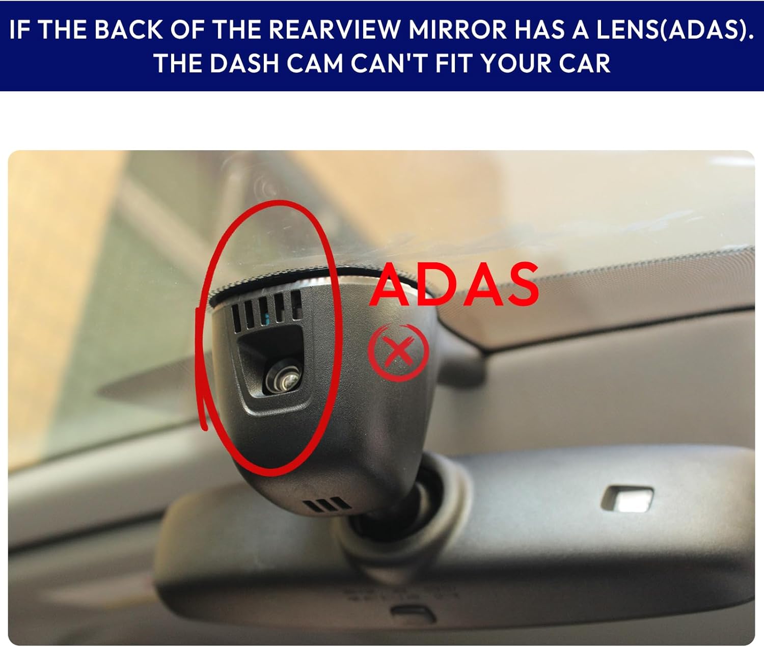 ADAS System Warning for Dash Cam Installation