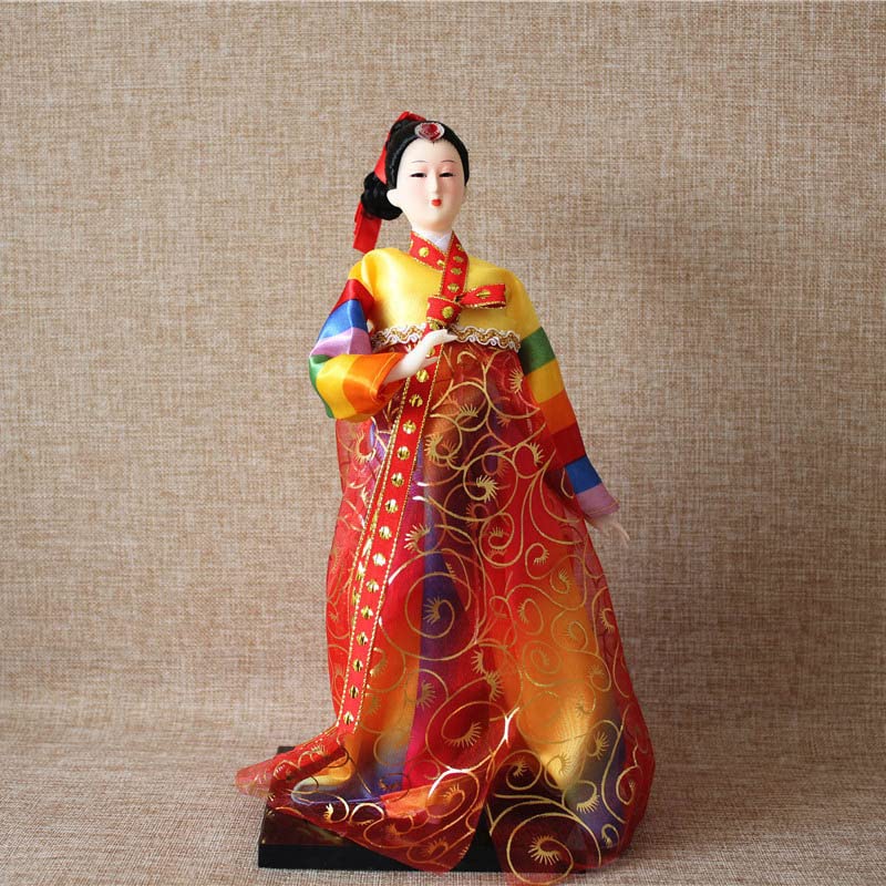 Amazon.co.jp: 12寸韓国人形宮廷仕女絹人形韓国版置物家庭料理焼肉店