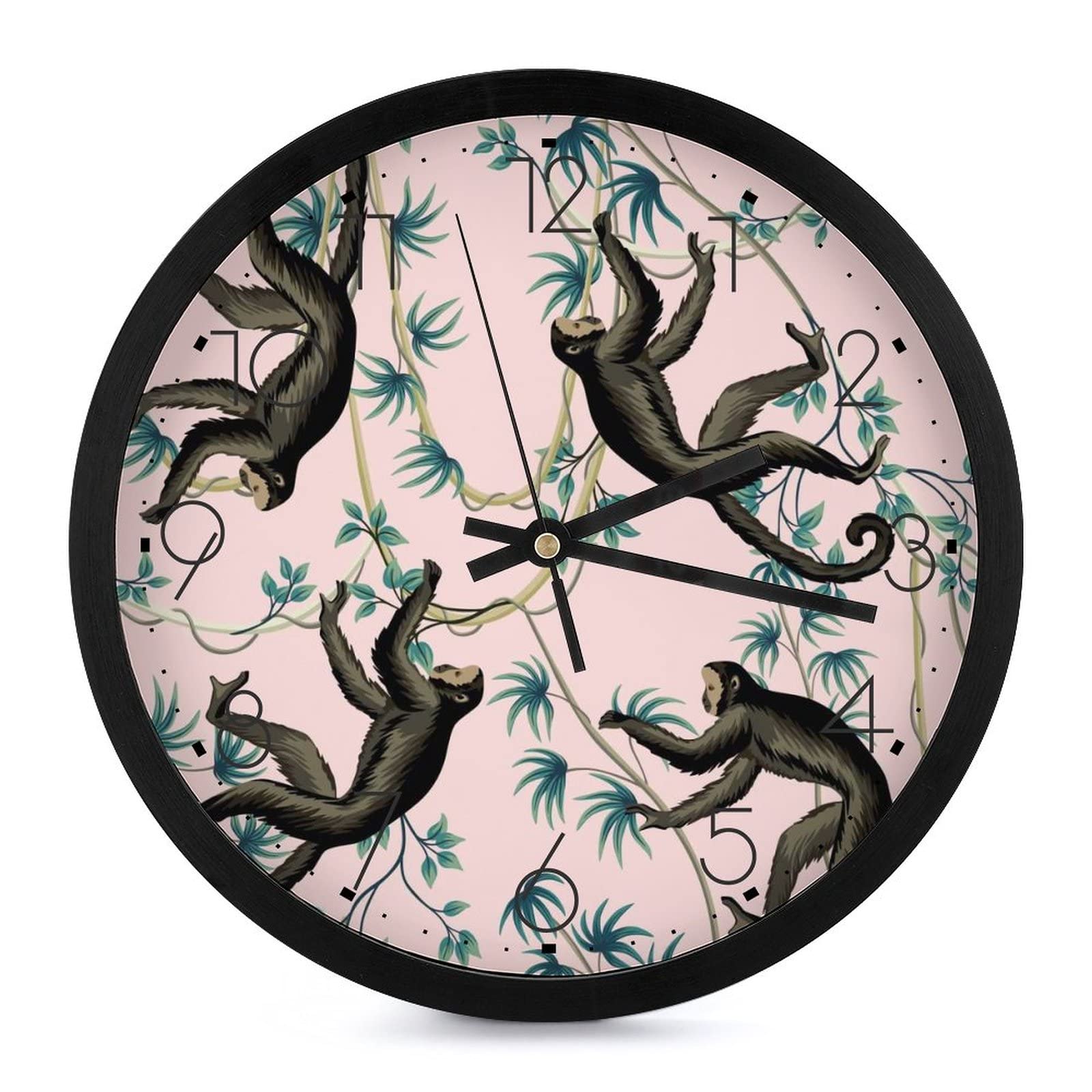 Horloge murale ronde singe pour salon et cuisine moderne