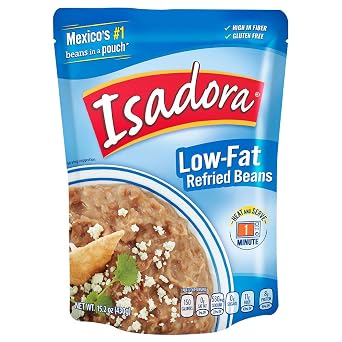 Isadora Low Fat Refried Beans, 15.2-Ounce Pack of 8