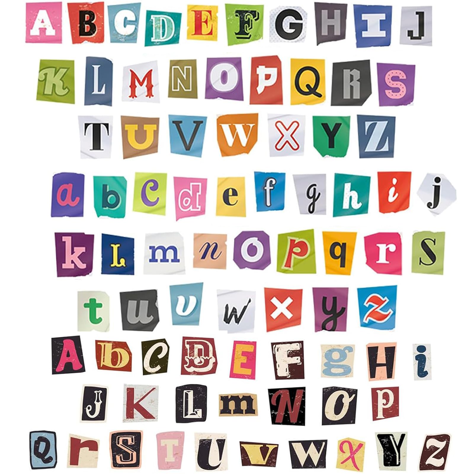 AIKOBAA 104pcs Retro Alphabet Letter Stickers, Self-Adhesive Waterproof Mini Stickers for Scrapbooking Journaling DIY Crafts, Travel Scrapbook Supplies