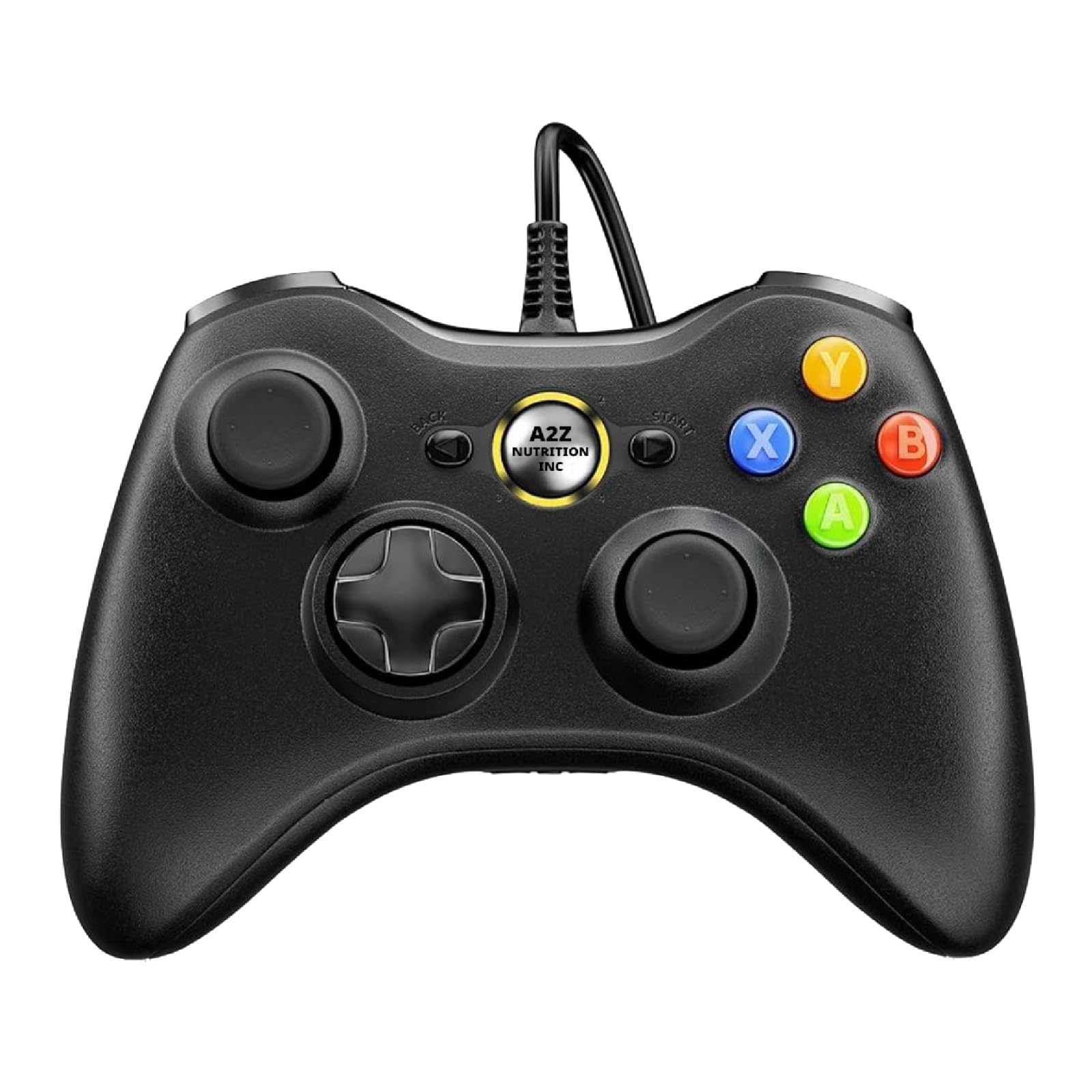 Wired Controller for Xbox 360 – USB Gamepad with Dual Vibration, Turbo Function & 7.2FT Cable – Compatible with Xbox 360/360 Slim and PC Windows 7/8/10/11 – Plug and Play Design – Black