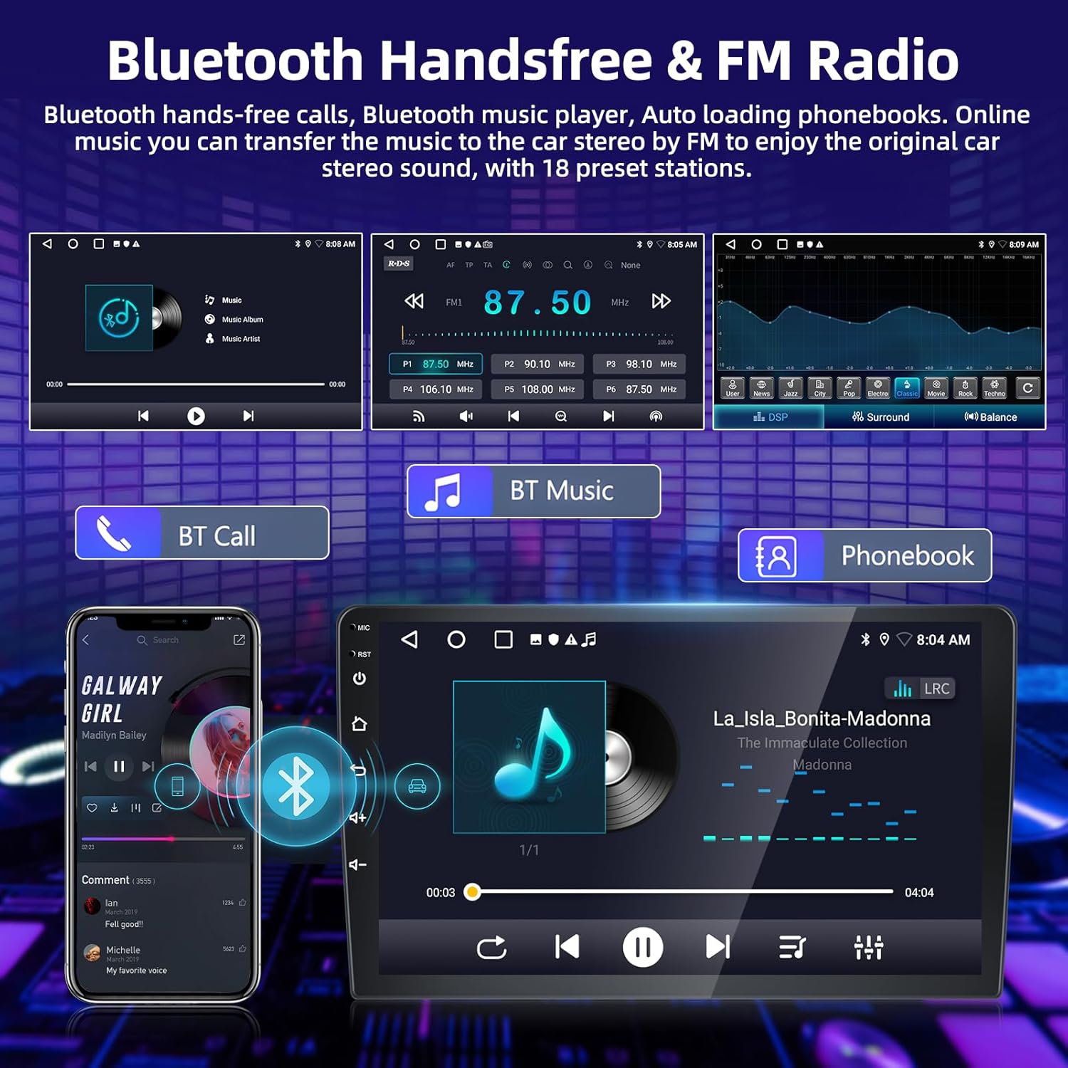 [2+64G] Car Stereo Radio for KIA Forte 2009-2017 with Carplay Android Auto 9" Touch Screen Android Audio with GPS Navigation Mirror Link RDS/FM Bluetooth Hi-Fi Backup Camera MIC