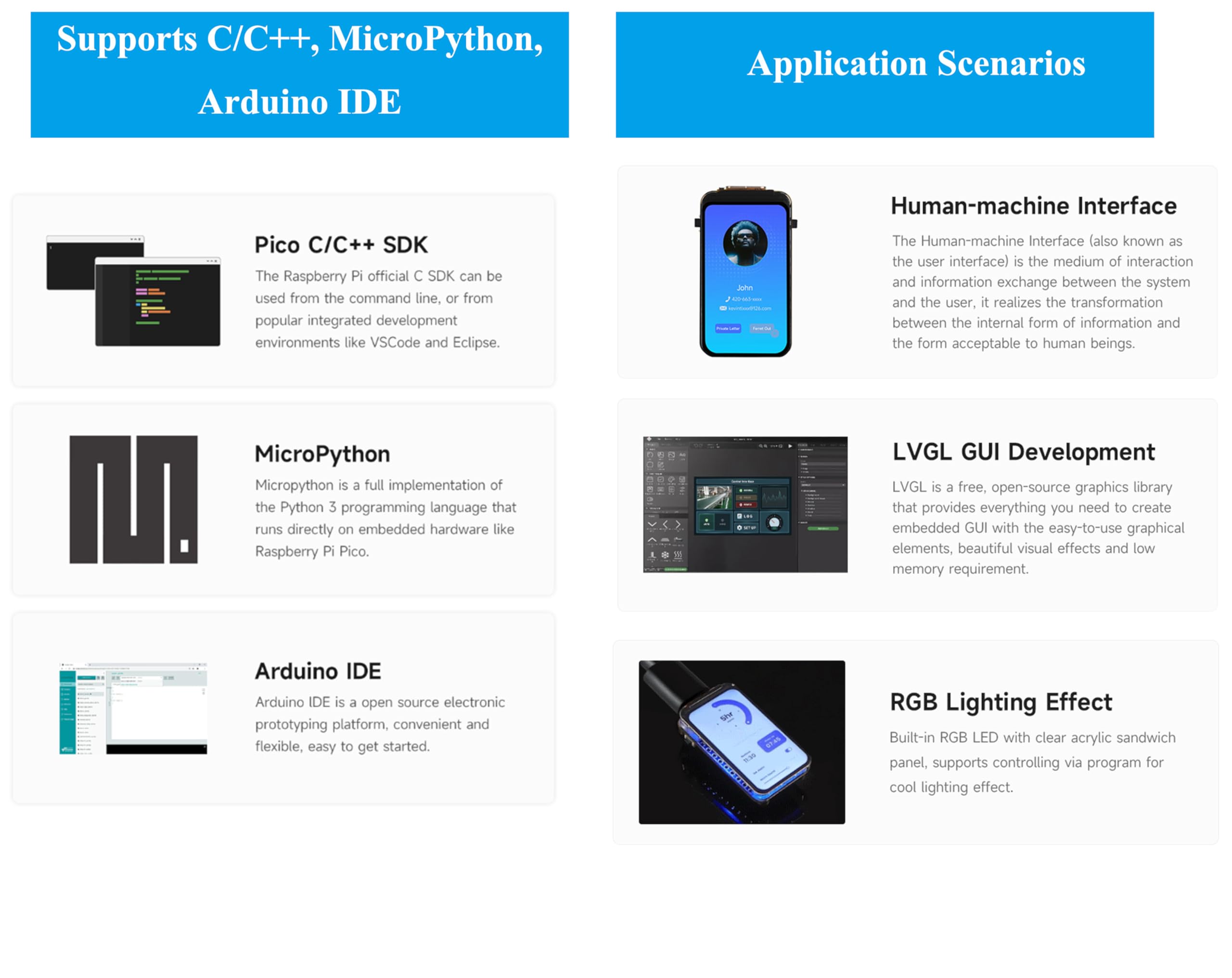 RP2350 1.47 Zoll LCD Display Entwicklungsplatine Basierend Auf Raspberry Pi RP2350 Mikrocontroller, Mit Onboard 1.47 Zoll LCD 172×320 Pixel 262K Farbdisplay, Bunte RGB-LED, Etc., Typ-C USB Port