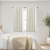Vista 55 de KOUFALL Cortinas para Ventanas de Cuarto Opacas, Lino Blancas Bloqueador de Luz 84 Largas para Sala Elegantes Oscuras Cortina Sala de Estar Marfil