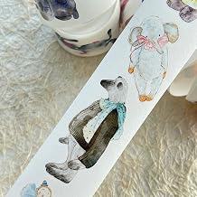 DingDing Vol13-46 Ragdoll,Kiss-Cut Washi Paper of PET Tape Stickers,1.57 INx10.94 YD,Original Vintage Character Design for Scrapbooks Supplies,Journaling,Planners Stickers