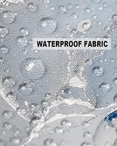 Miniatura 5 de LOVE HOME DAY Juego de 2 fundas de almohada de mármol para exteriores, modernas fundas de almohada decorativas impermeables con degradado azul,