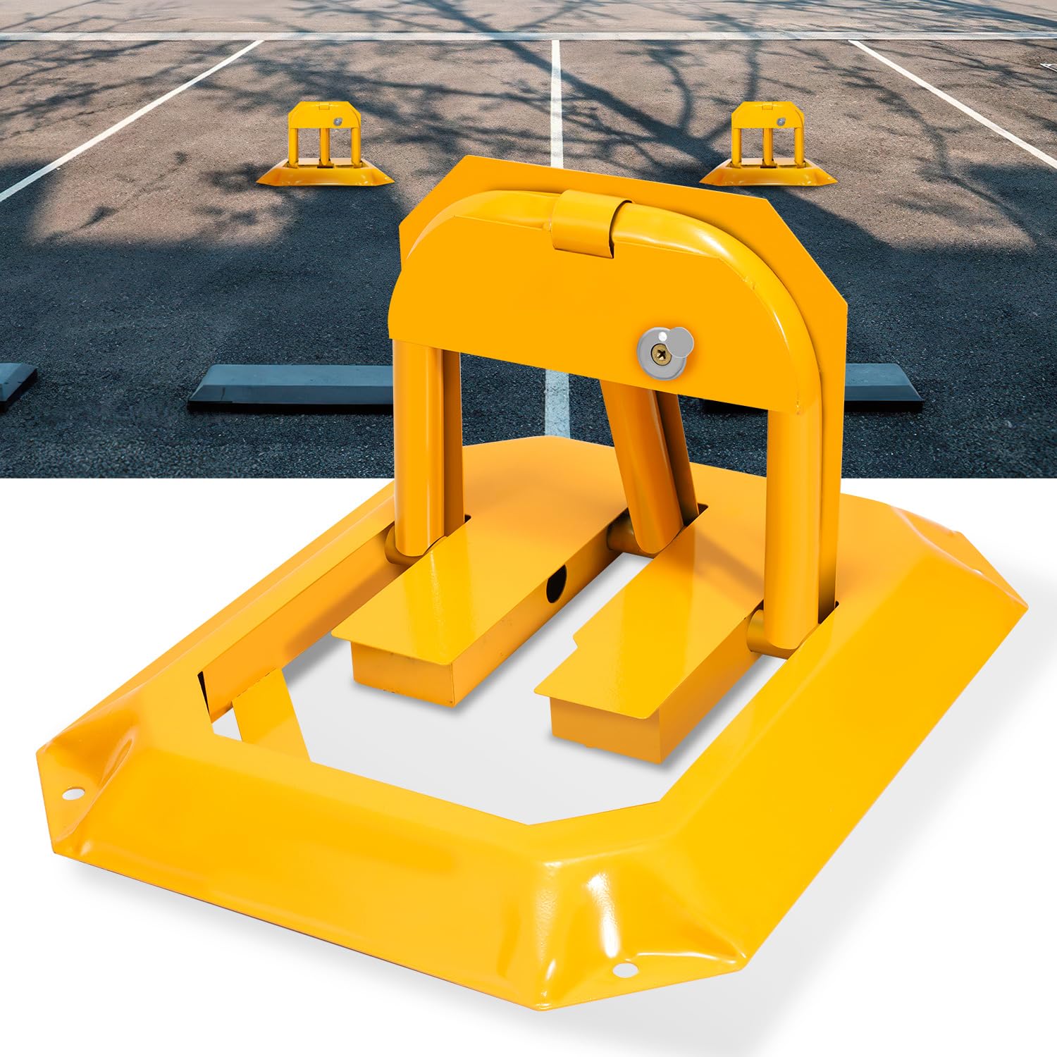 Eulenke 1 BarrièRe De Parking Rabattable, poteau de parking avec 3 clés, serrure de parking pour garage, allée, stop parking