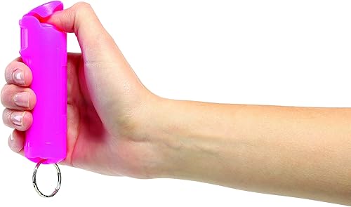 Miniatura 5 de Mace Security Gas pimienta de la fuerza policial, con tinta identificadora invisible UV, funda rígida Keyguard, llavero y apertura fácil, para 10