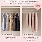 Space Saving Hanging Garment Bag with Self Compression Zipper, Space Saving Hanging Protector for Down Coat, Space Saver Closet Organizers (Pink, L)