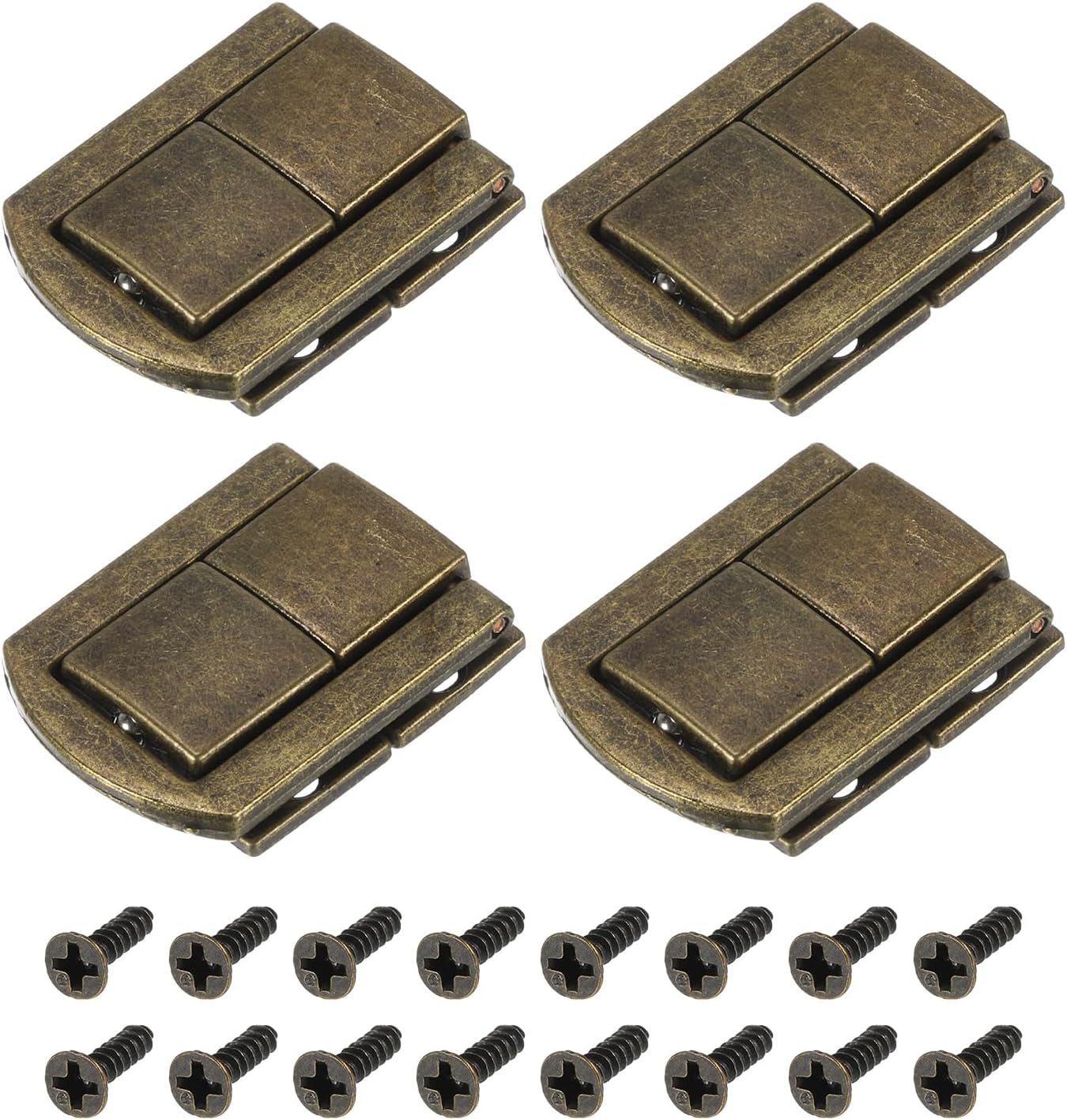 uxcell 4Pcs Toggle Catch Lock, 0.98" x 0.79" (LxW) Zinc Alloy Hasp Lock Latch Clasp for Jewelry Box Wooden Case, Black