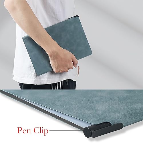 Miniatura 5 de YIKANGHENG Cuaderno lavable con un bolígrafo y trapo limpiables, 9 pulgadas x 5.8 pulgadas, tapa dura de poliuretano de tamaño A5 azul para oficina