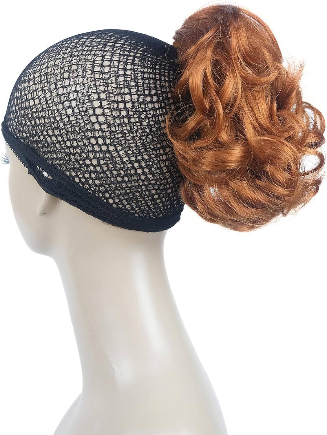 Lydell Short Ponytail Hair Extensions Wavy Curly Synthetic Hairpiece with Jaw Claw (130A Fox Red), 8 inches