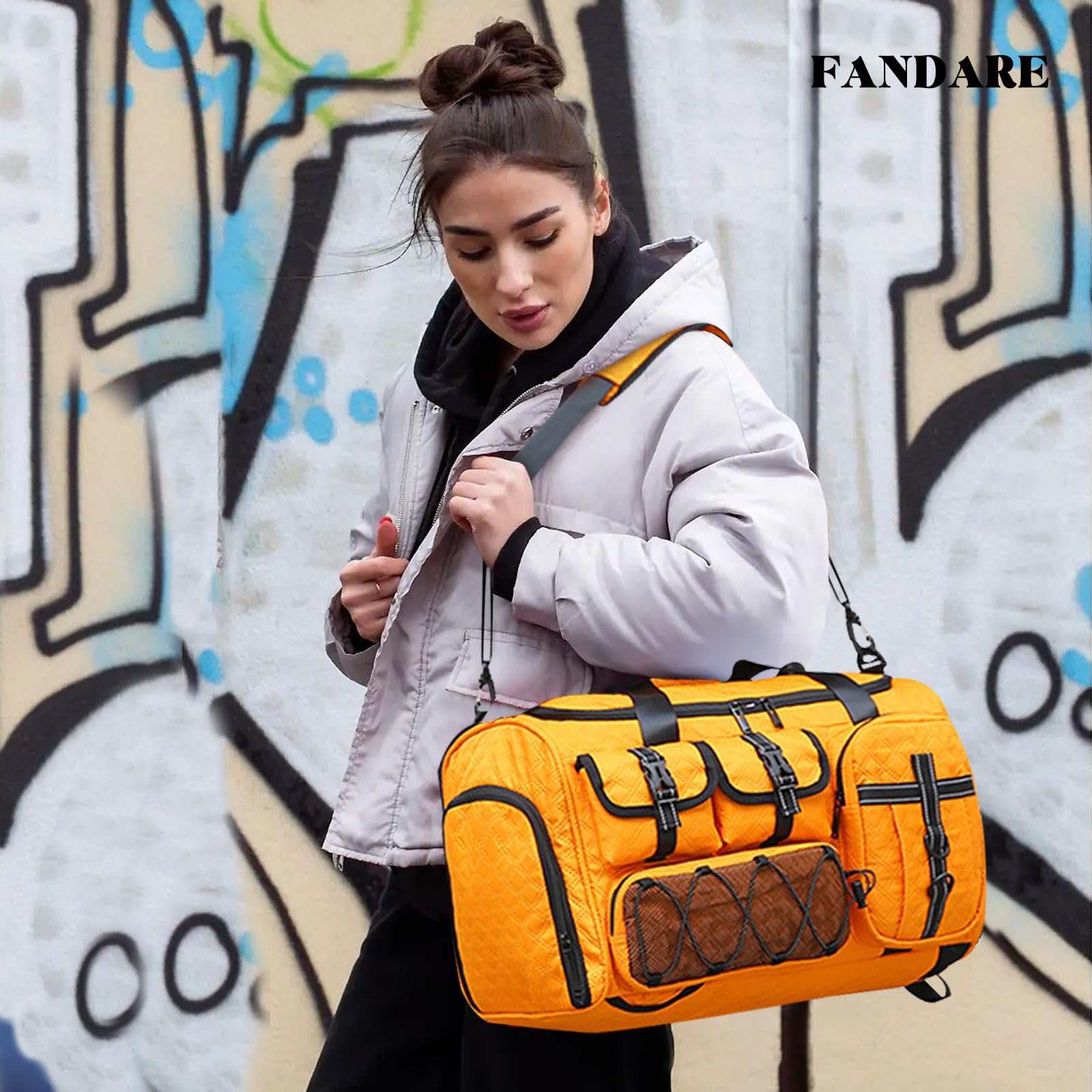 FANDARE 3 IN 1 Sporttasche Reisetasche Rucksack Herren Damen Weekender mit Schuhfach & Trocken- und Nasstrennung Ryanair Handgepäck Doktortasche Fitnesstasche Trainingstasche Badetasche Reisetasche