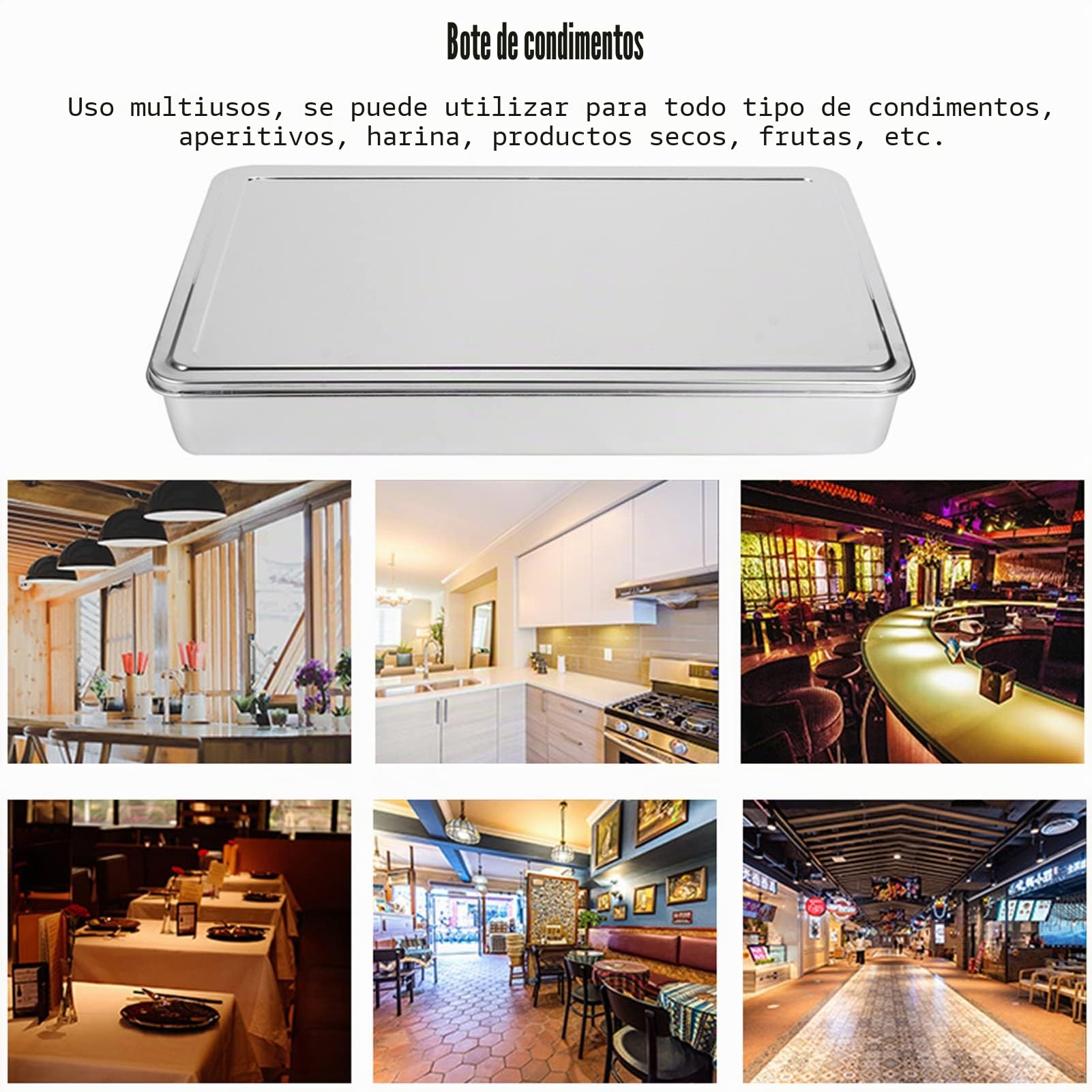 Caja De Condimentos, Caja De Condimentos De Aleación De Aluminio De 8 Rejillas Contenedores De Almacenamiento De Condimentos Tarro De Especias Utensilios De Cocina Para Restaurante De Cocina