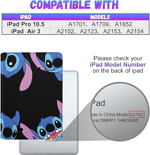 Miniatura 2 de Besoar Funda para iPad Air de 3 generaciónPro de 10.5 pulgadas para niñas, niños, adolescentes, niños, mujeres, lindo diseño Kawaii de dibujos