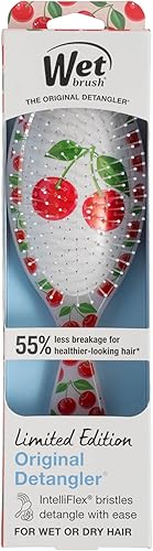 Miniatura 12 de Wet Brush Desenredante original, cereza (Tutti Fruitti), cerdas IntelliFlex ultrasuaves que se deslizan a través de los nudos, cepillo de pelo