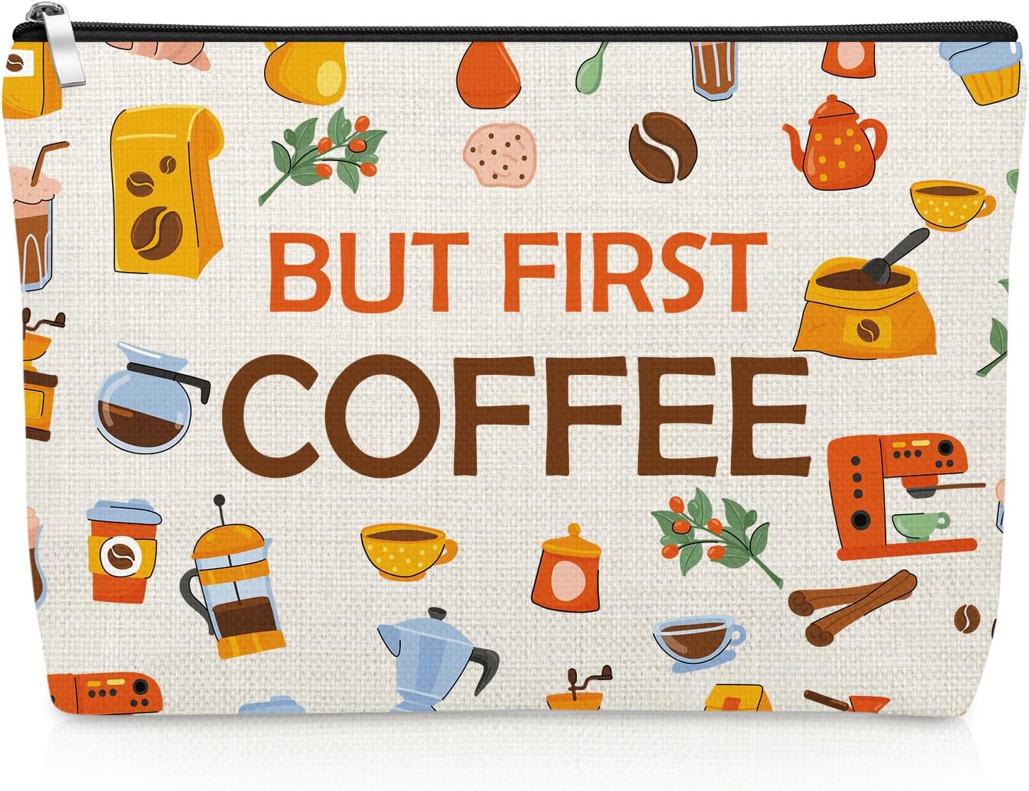 Coffee Lover Gifts for Women Barista Makeup Bag Coffee Drinker Gifts for Coworker Boss Friends Colleague Funny Barista Cosmetic Bag Christmas Birthday Present for Sister Mom Thank You Travel Pouch
