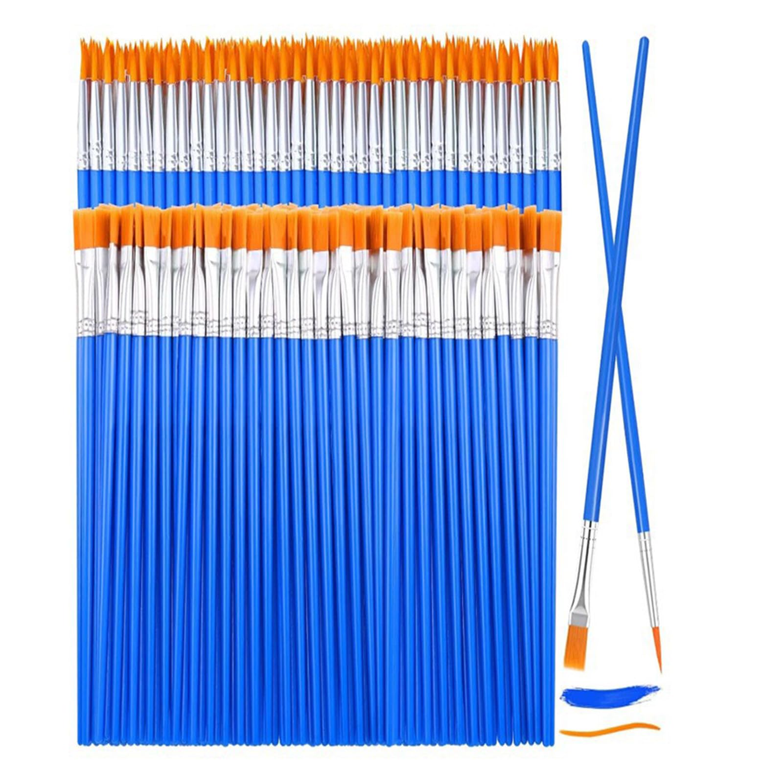 Hsioluted 200 Pcs Multifunctional Painting Brushes Artists Paint Brushes Set Artist Paint Flat Brush For Students