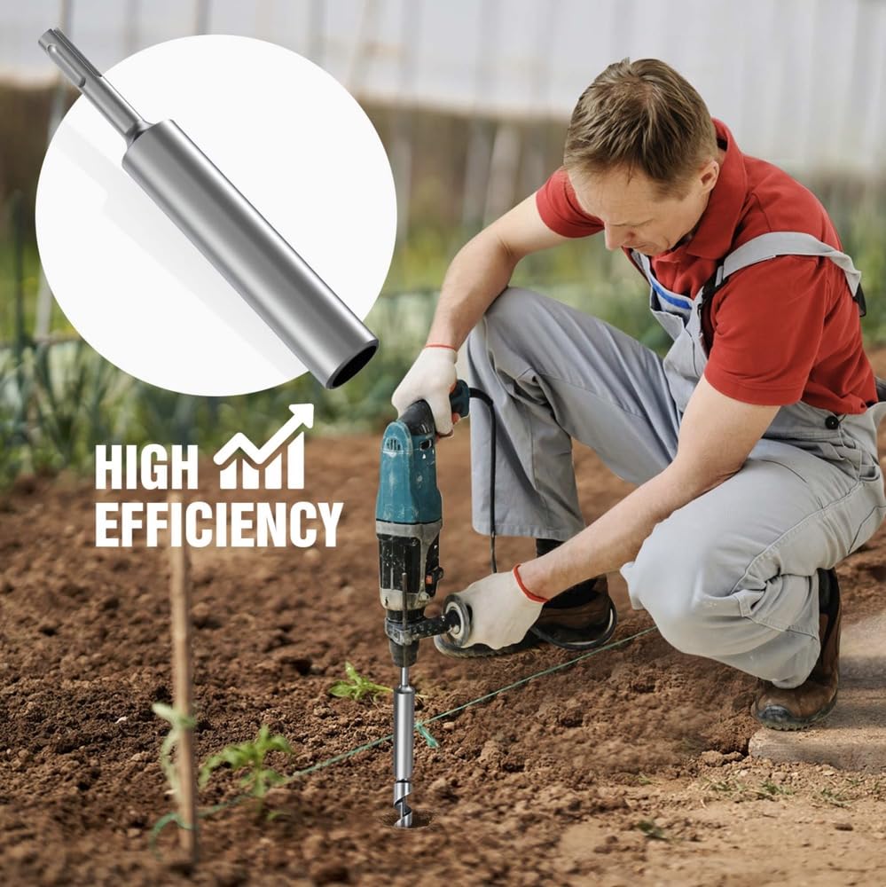 SDS Plus Ground Rod Driver,Ground Rod Driver Adapter Bits for 5/8" & 3/4" Rods - Durable and Professional,Fits Hilti/DeWalt/Bosch/Hitachi/Makita/Milwaukee Rotary Hammer Drills(SDS-Plus)