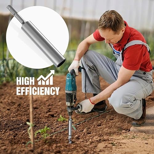 Miniatura 5 de Mdkave SDS-Plus - Destornillador de varilla de tierra para varillas de 58 pulgadas y 34 pulgadas, duradero y profesional, se adapta a taladros