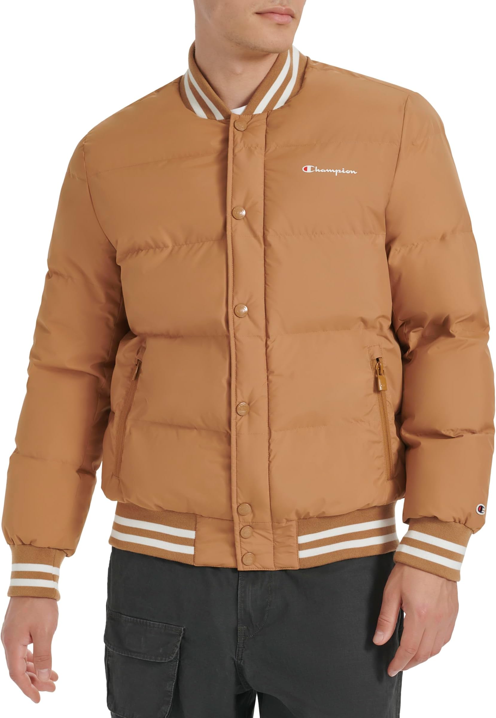 Men's Varsity Bomber Puffer Jacket